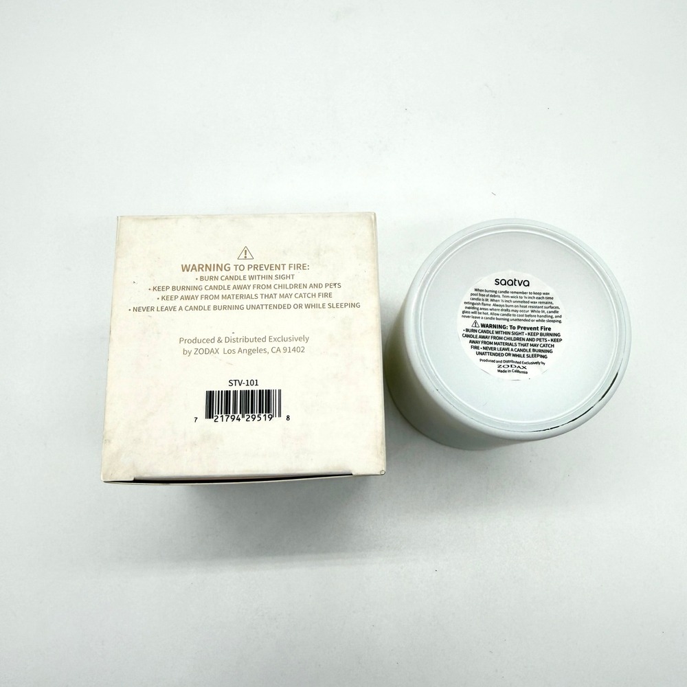 Saatva Scented Candle 8oz White Drift Lavender Vetiver Aromatherapy Relaxing NEW - Picture 4 of 8